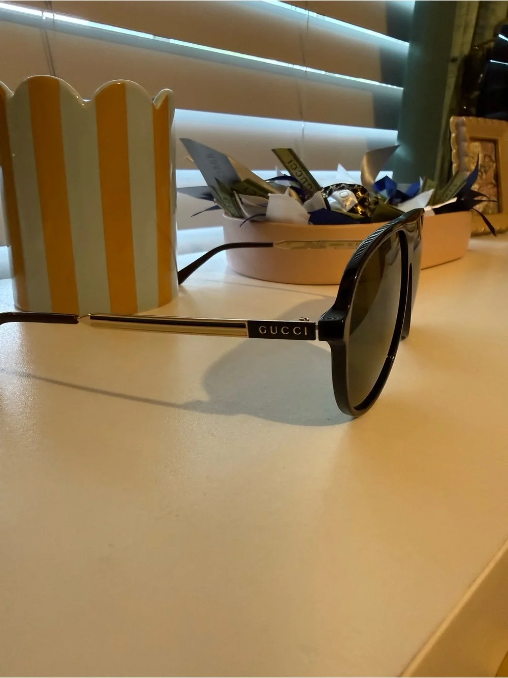 Gucci Black Aviator Sunglasses